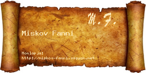 Miskov Fanni névjegykártya